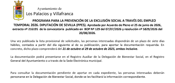 Programa para la Prevención de la Exclusión Social a través del Empleo Temporal 2026 (PPES)